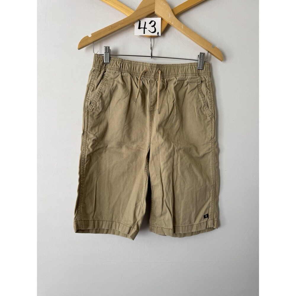 Lucky Brand Mens Beige Cotton Twill Cargo Shorts XL Elastic Waist Flat Front